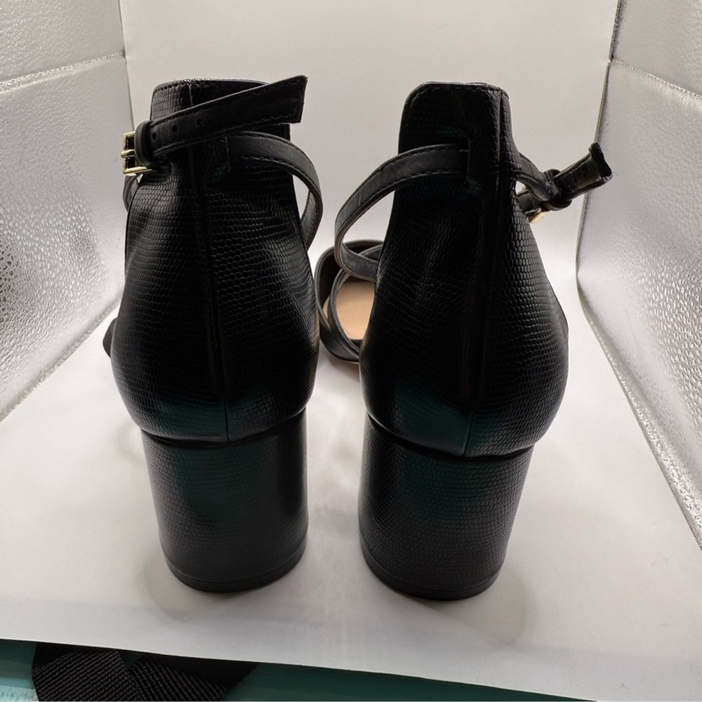 Aldo Black Elegant Heels Ankle Straps Women’s 10 - Picture 4 of 11